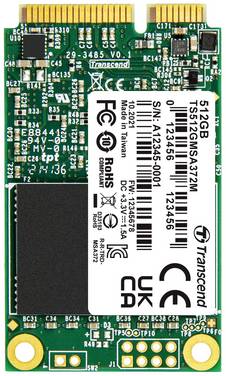 Transcend MSA372M 512 GB SSD mSATA interne SATA III industriel TS512GMSA372M