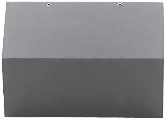 Bloc noir rectangulaire avec deux petites vis sur le dessus, probablement un boîtier ou un composant d'un appareil.