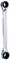 Une clé à cliquet réversible en argent avec deux extrémités, chacune dotée d'une tête ronde et crantée, adaptée pour serrer ou desserrer des vis.