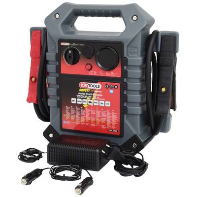 Démarreur portable pour voitures 12/24 V. Permet un démarrage rapide en cas de batterie déchargée. Construction compacte et robuste.