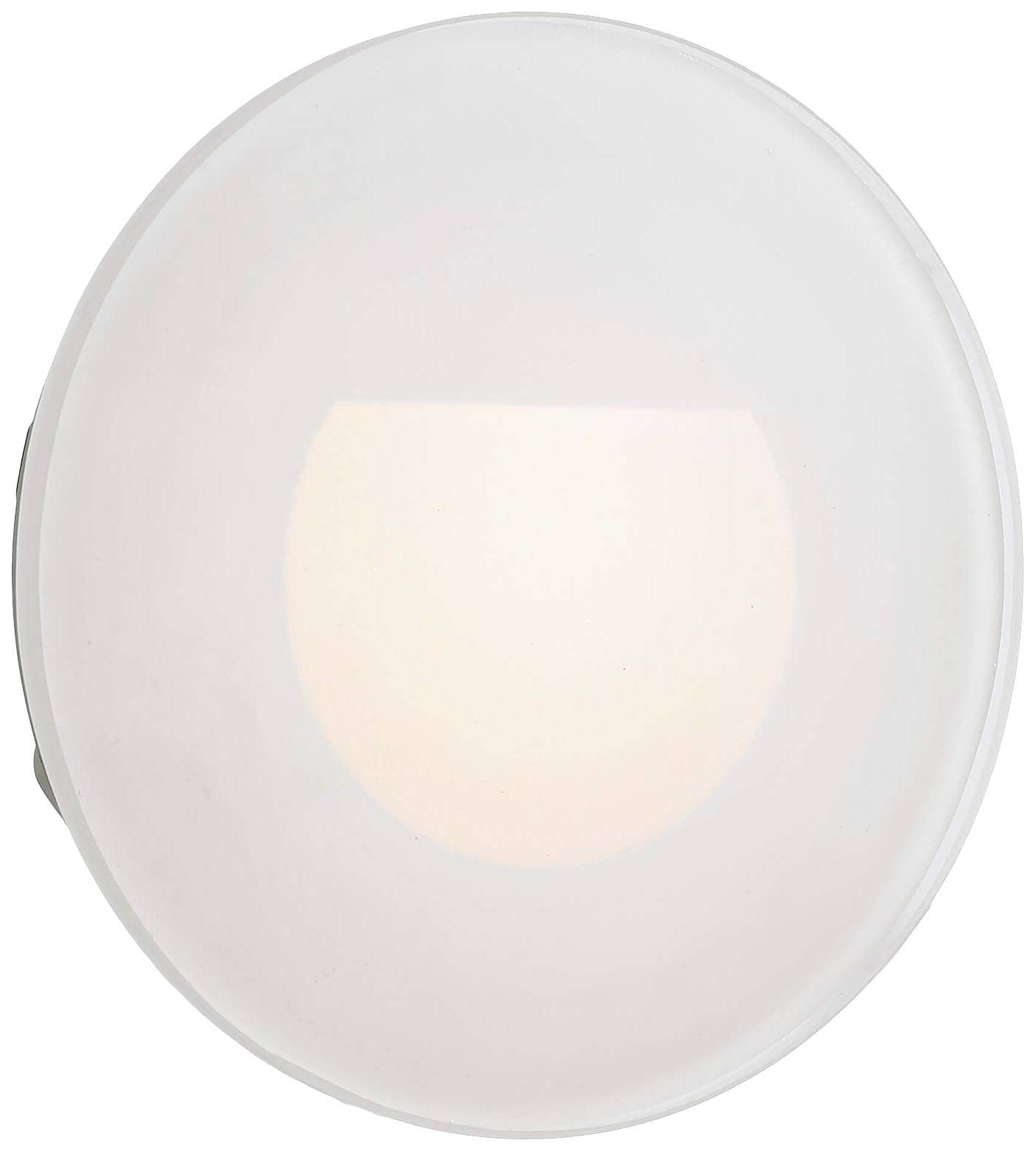 Plafonnier rond en verre blanc mat. Il émet une lumière diffuse et blanc chaud, convenant parfaitement aux séjours ou aux chambres à coucher.