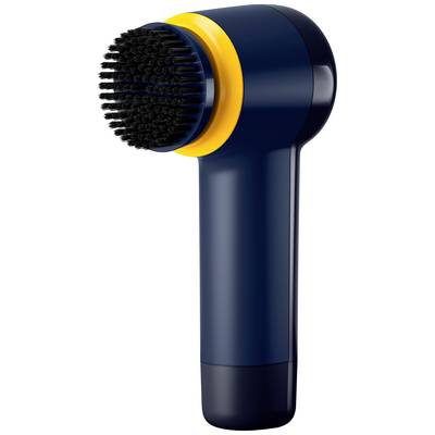 Un appareil de nettoyage électrique avec une brosse sombre et un accent jaune. Idéal pour les soins de la peau ou le nettoyage des surfaces.