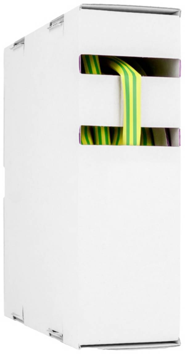 Hongshang 2181542108 Gaine thermorétractable sans colle jaune-vert 4.80 mm 2.40 mm Taux de retreint:2:1 10 m