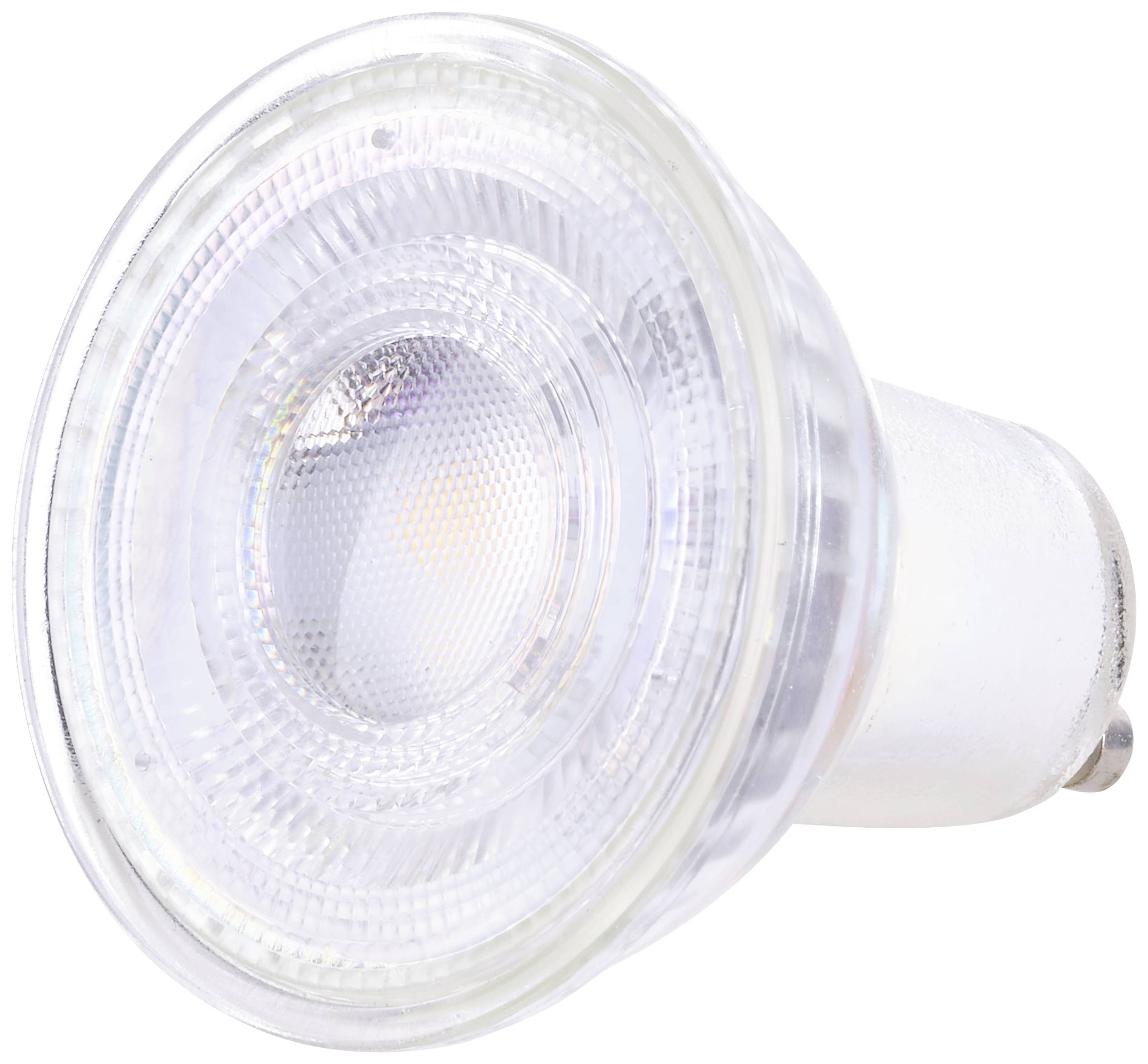 Une ampoule LED unique avec douille GU10, vue de côté.