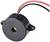 Un buzzer piézoélectrique circulaire avec deux fils sortants, un rouge et un noir. Convient à une utilisation dans des appareils électroniques.