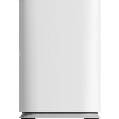 Un réfrigérateur blanc, vertical, autonome avec un design de porte fermé, posé sur une surface plane.
