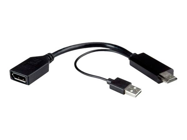 Roline 12.03.3147 DisplayPort / HDMI Adaptateur [1x DisplayPort femelle - 2x DisplayPort mâle, HDMI mâle] noir  0.15 m