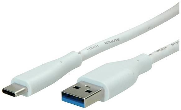 VALUE Câble USB 3.2 Gen 1, A-C, M/M, blanc, 3 m