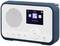 Une radio portable avec haut-parleur, écran et touches de commande. L'écran affiche l'heure 03:12 et le symbole 'Radio Internet'.