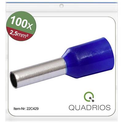 100 cosses de câble bleues, 2,5 mm², numéro de produit 22C429, dans un emballage marqué du logo Quadrios.