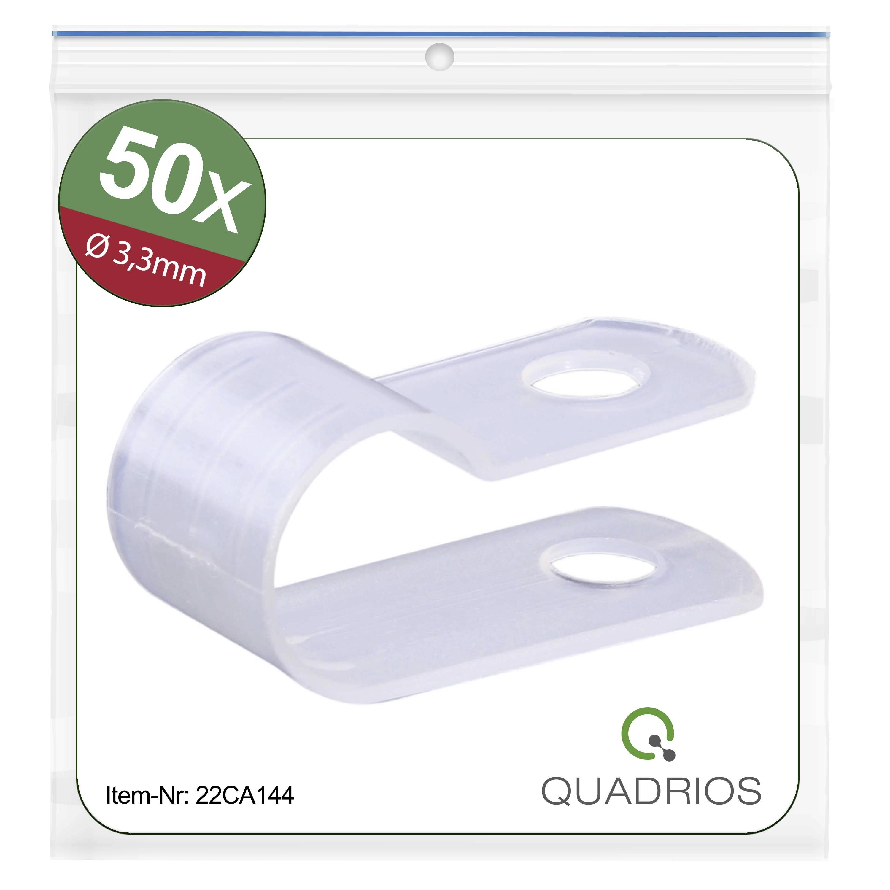 Quadrios 22CA144 Bride de montage vissable 22CA144 Plage de Ø du faisceau 3.3 mm (max) incolore 1 set