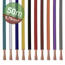 Quadrios 22CW005 Assortiment de cordons 1 x 0.75 mm² blanc, bleu, marron, orange, vert, jaune, gris, violet, noir, rouge