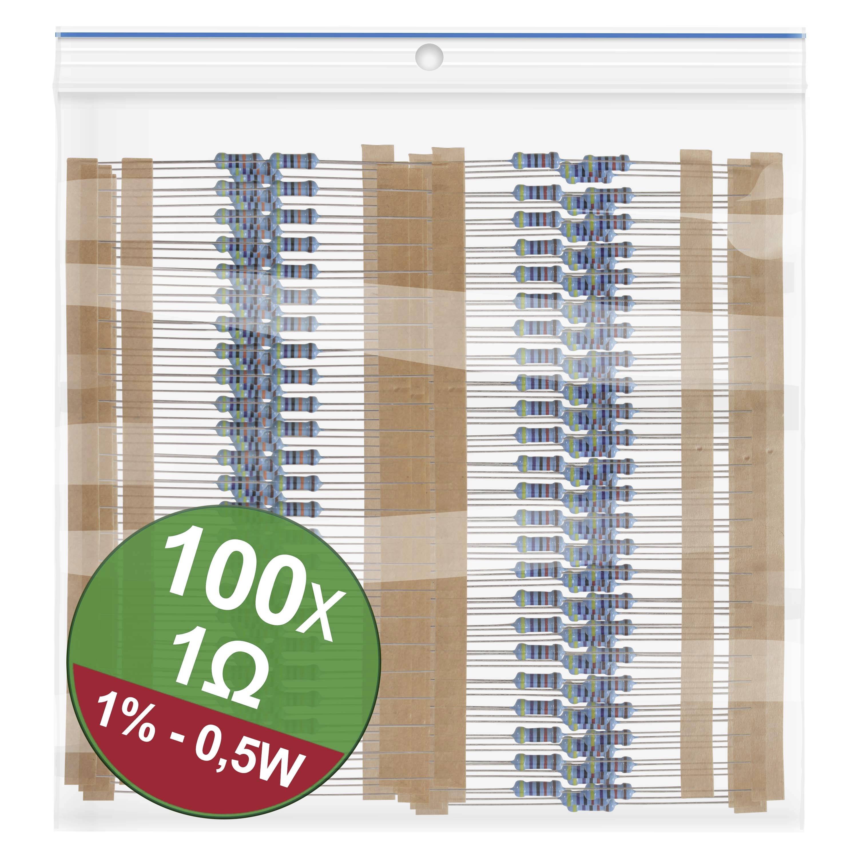 Quadrios 22P084 22P084 Jeu de résistances à couche métallique 1 Ω sortie axiale 0.5 W 1 % 1 set