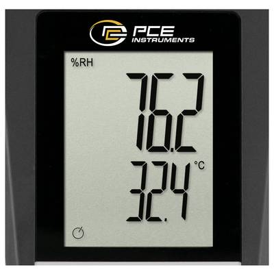 Instruments numériques PCE affichant 76,2 % d'humidité relative et 32,4 °C de température.