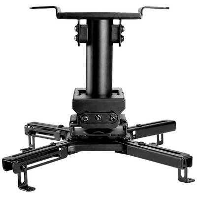 Support de plafond noir pour projecteur avec bras ajustables offrant une stabilité optimale. Adapté pour la fixation d'un projecteur au plafond.