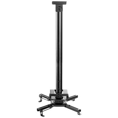 Support de plafond noir pour projecteur, réglable en hauteur. Adapté à différents modèles de projecteurs et assurant une fixation stable.