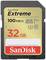 Carte SD SanDisk Extreme, capacité de stockage de 32 Go, vitesse de lecture de 100 Mo/s, V30, classe 10, pour un transfert de données rapide.