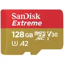 SanDisk Extreme Carte microSDXC 128 GB Class 10, UHS-I, v30 Video Speed Class résistance aux chocs, étanche