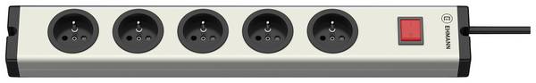 Bloc multiprise avec interrupteur Ehmann 0601x02052031 aluminium, noir fiche FR 1 pc(s)