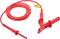 Câble de mesure rouge avec pince crocodile et pointe de test, adapté pour les tests et mesures électriques.