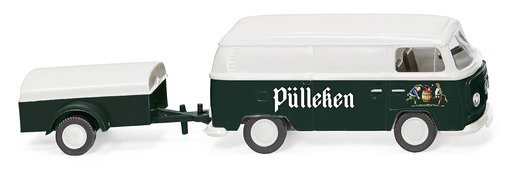 Wiking 0300 05 H0 Modèle réduit de bus Volkswagen Chariot à roulettes T2 avec remorque « Püllken »