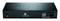 Commutateur réseau D-Link noir, vue arrière avec connexion d'alimentation, étiquettes pour ligne CA, indications de tension et d'intensité de courant.
