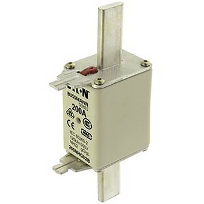 Fusible métallique COOPER Bussmann, type NH00C, 200 Ampères. Couleur du boîtier beige, avec agréments CE et EAC.