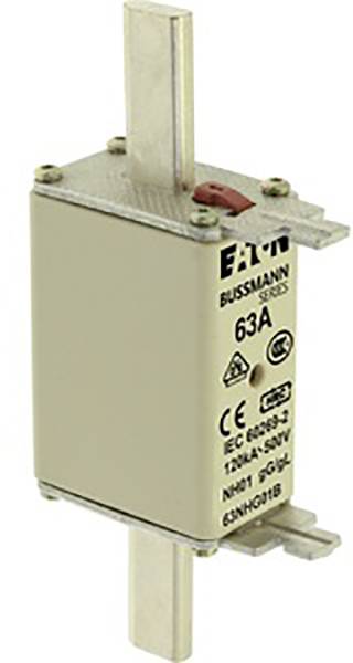 Un fusible NH avec un courant nominal de 63A, fabriqué par Eaton. Ce composant est destiné aux dispositifs de protection électrique.