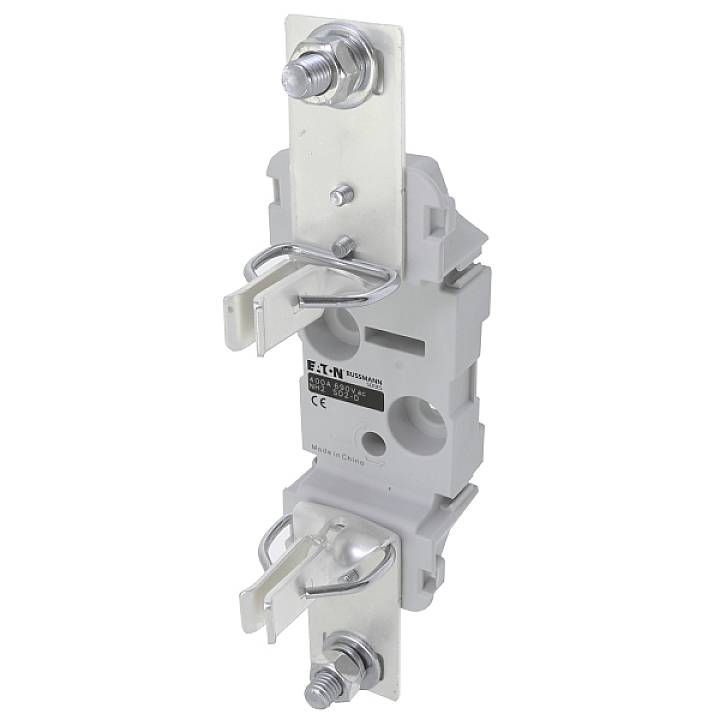 Support de fusible électrique en métal et en plastique, adapté aux applications industrielles.
