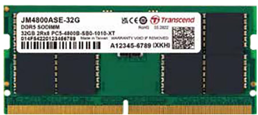 Transcend JetRam JM4800ASE-32G, 32 Go, 1 x 32 Go, DDR5, 4800 MHz, 262-pin SO-DIMM-0