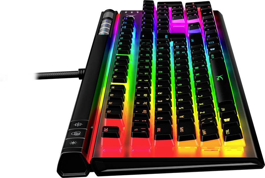 Clavier de jeu rétroéclairé multicolore avec différents modes d'éclairage et touches mécaniques pour une expérience de jeu immersive.