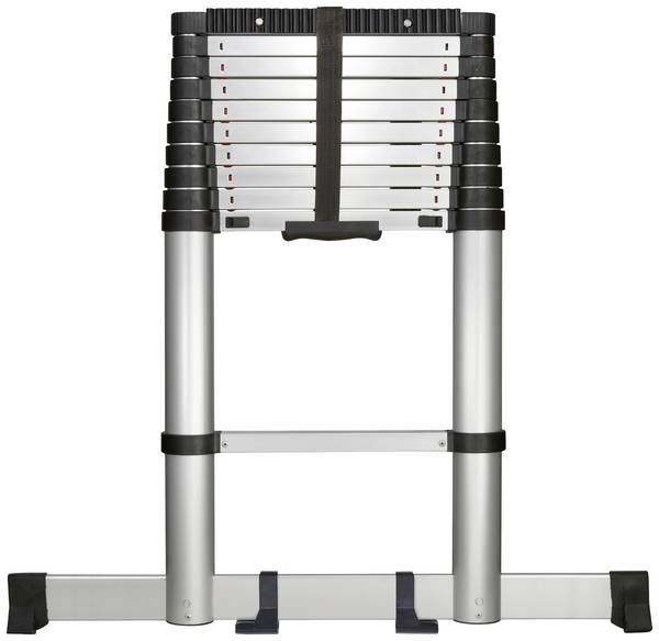 Echelle télescopique TOOLCRAFT   TO-7868814 Alliage d'aluminium montage sans outils Hauteur de travail (max.): 3.93 m EN 131  10.1 kg aluminium