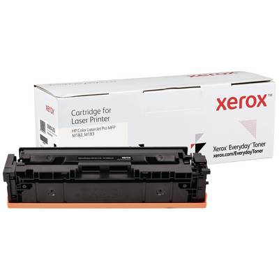 Une cartouche de toner noir devant un emballage portant l'inscription « xerox ». Convient pour HP Color LaserJet Pro MFP M182, M183.