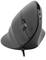 Souris d'ordinateur ergonomique verticale en plastique gris avec connexion filaire. Conçue pour un confort maximal du poignet lors d'une utilisation prolongée.