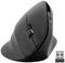 Souris ergonomique verticale sans fil en gris avec récepteur USB. Adaptée pour un travail confortable et réduisant la fatigue de la main.
