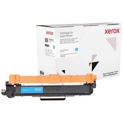 Une cartouche de toner noir et son emballage pour imprimante laser Xerox, compatible avec les modèles Brother, sur fond blanc.