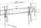 Dessin technique d'un support mural téléviseur ajustable. Dimensions : largeur 954 mm, hauteur 430 mm, profondeur 36 mm. Angle d'inclinaison +5°/-10°.