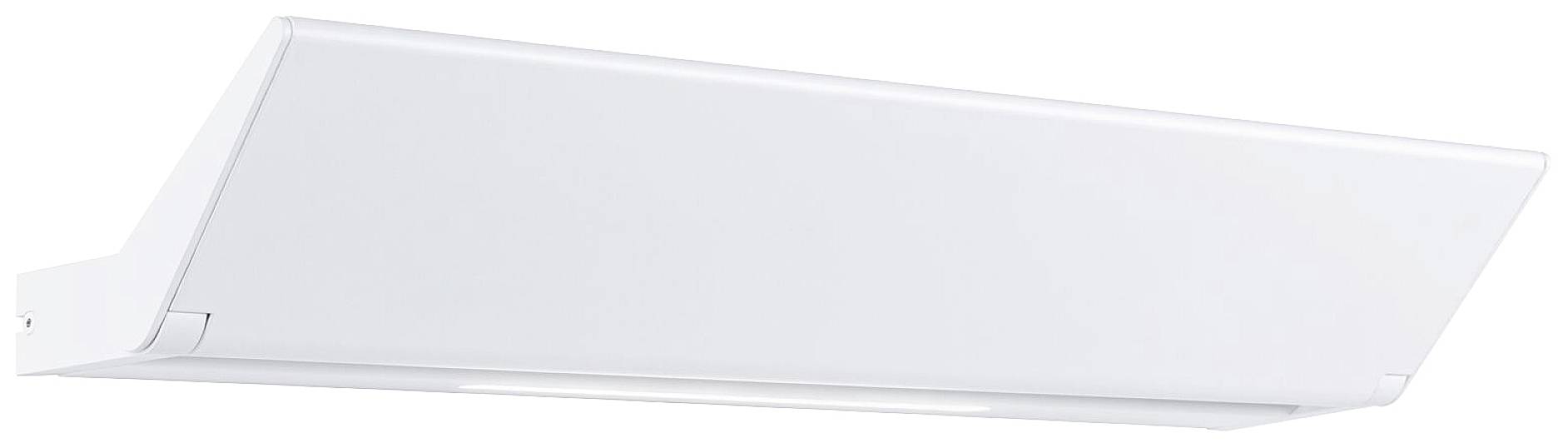 Un appareil de cuisine blanc et rectangulaire, probablement une hotte aspirante, monté sur le mur.
