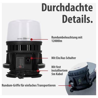 Brennenstuhl Multi Battery 12050 MH Projecteur de chantier sans fil CEE E (A - G) 100 W 12000 lm blanc lumière du jour 1-2