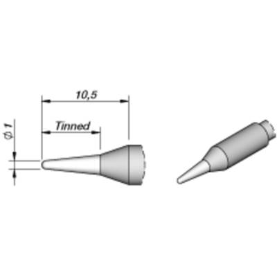 JBC Tools C245041 Panne de fer à souder forme ronde, droite Taille de la panne 1.0 mm  Contenu 1 pc(s)