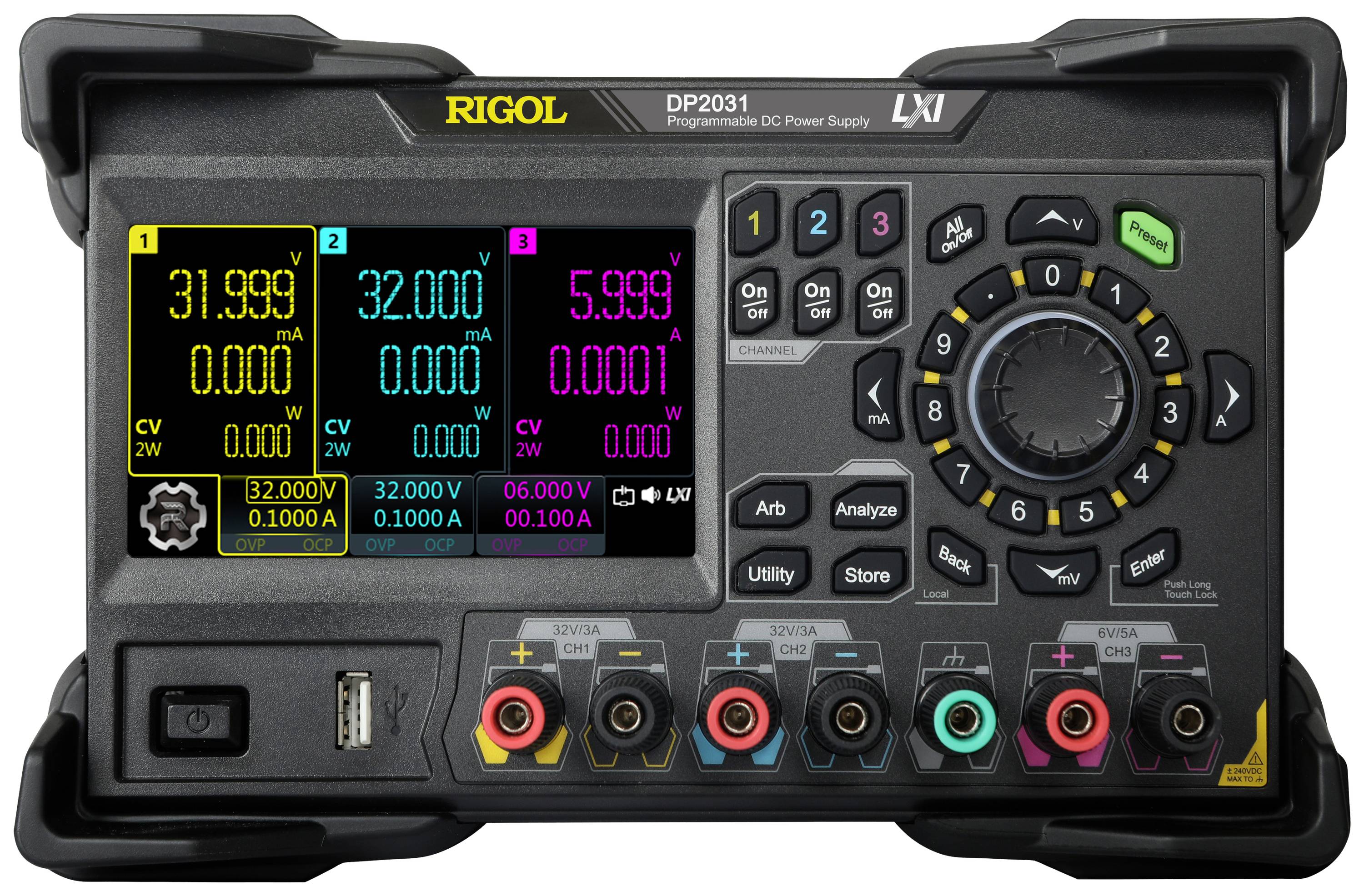 Alimentation de laboratoire réglable Rigol DP2031 0 - 32 0 - 3 A 222 W USB, LAN, RS-232 Nbr. de sorties 3 x
