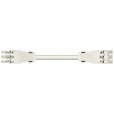 Un connecteur électrique blanc à trois broches avec un marquage distinctif 'N' et 'L'.