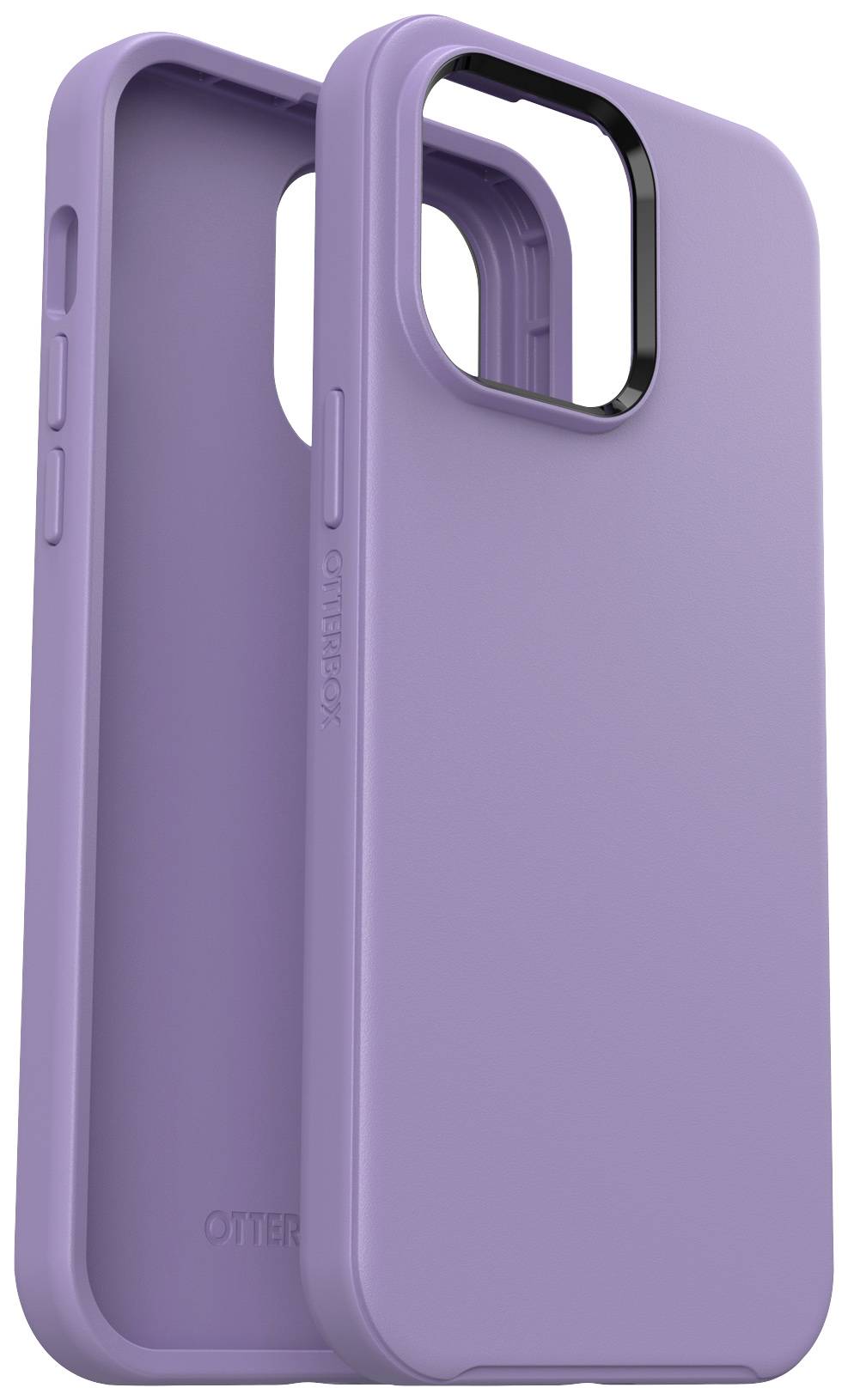 Étui Lila pour smartphone, présentant les faces avant et arrière. Design de protection avec découpes pour la caméra et les boutons.