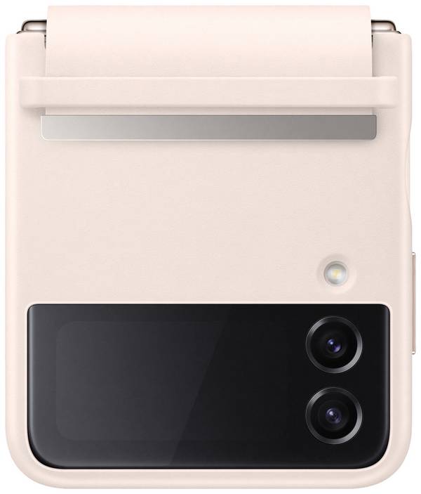 Coque pour Samsung Galaxy Z Flip 4 en Cuir Compatible avec Charge Sans Fil