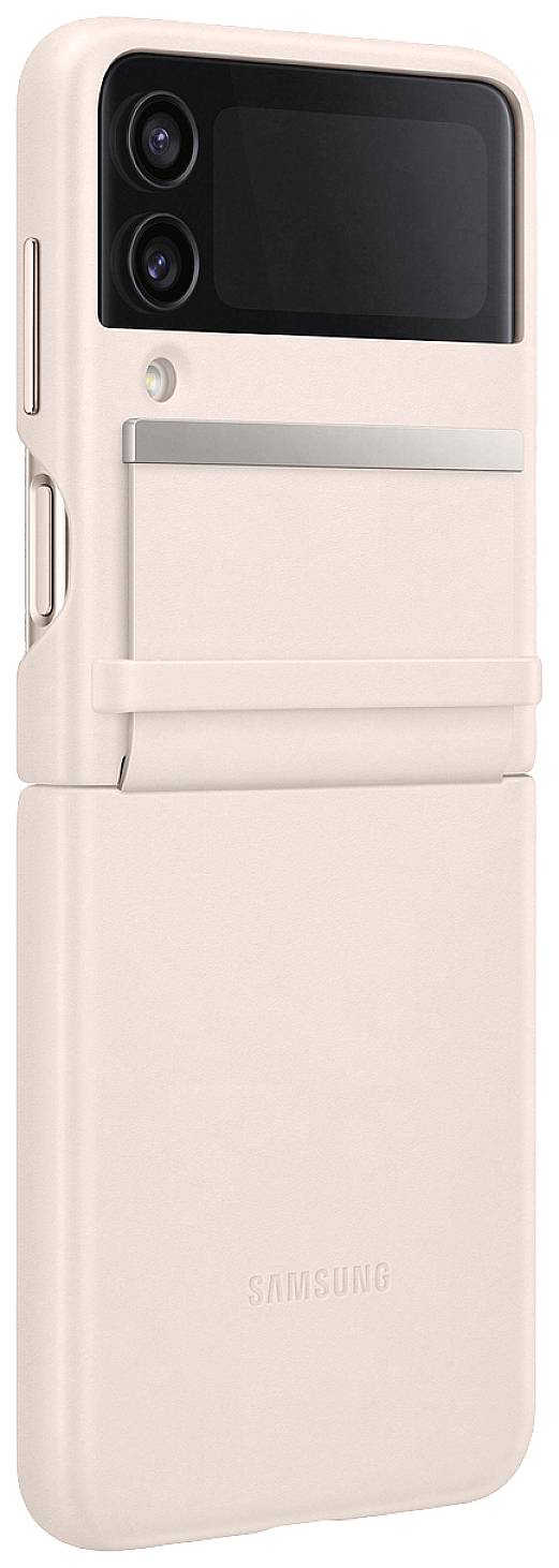 Coque pour Samsung Galaxy Z Flip 4 en Cuir Compatible avec Charge Sans Fil-1