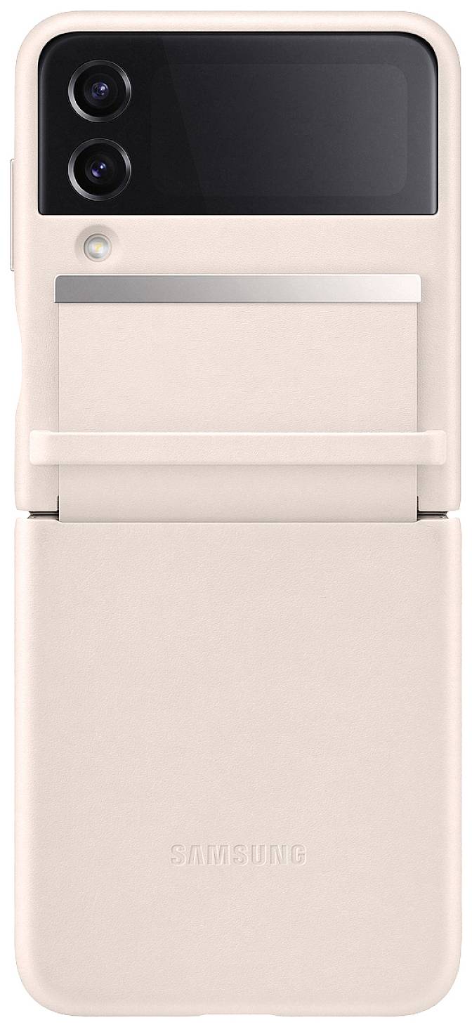 Coque pour Samsung Galaxy Z Flip 4 en Cuir Compatible avec Charge Sans Fil-2