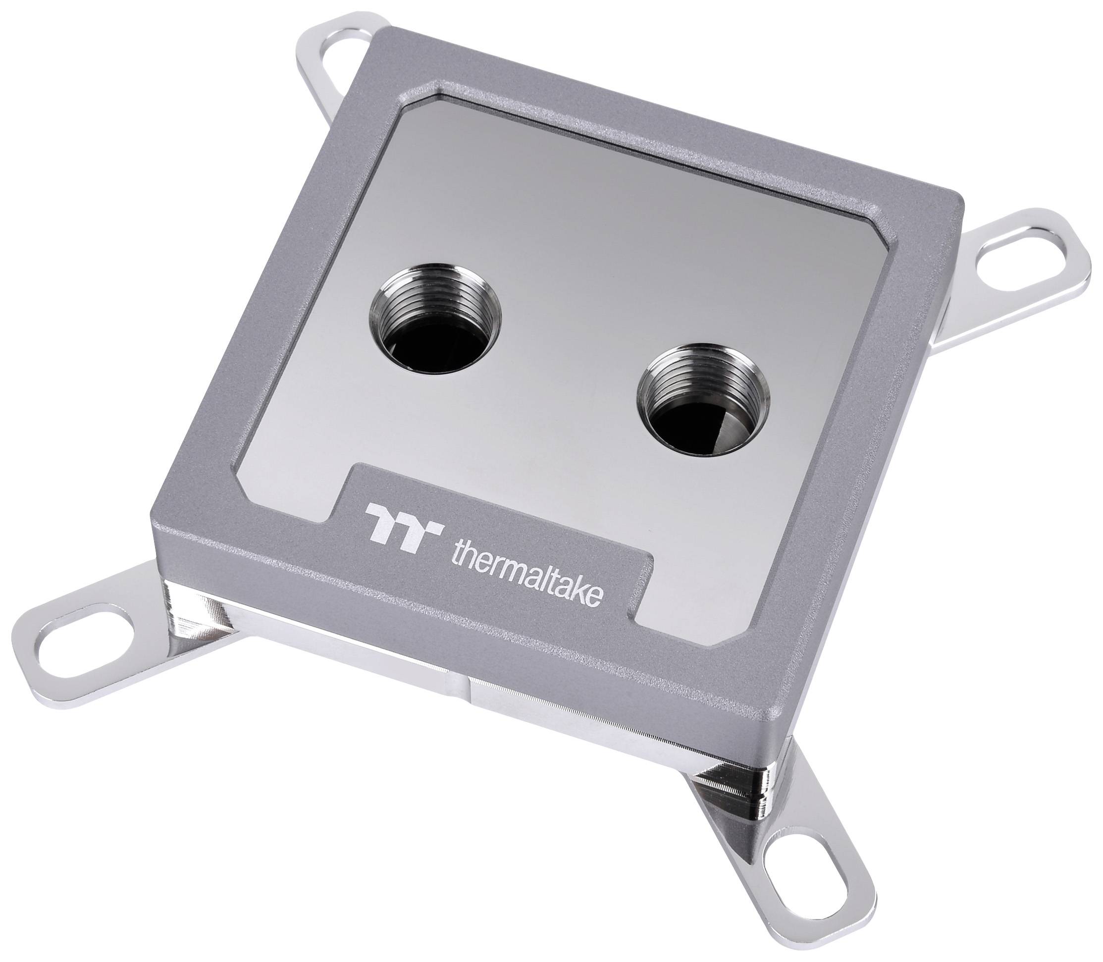 Ventirad à eau pour processeur de Thermaltake avec deux connexions pour le refroidissement des processeurs d'ordinateur ; construction métallique carrée.