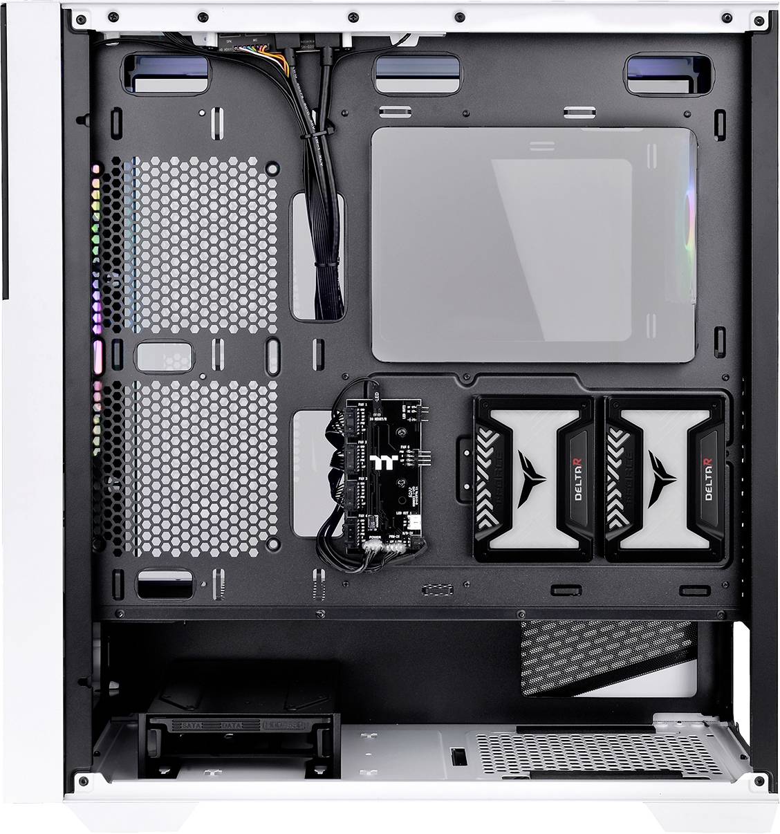 Thermaltake Divider 370 TG, Midi Tower, PC, Noir, Blanc, ATX, EATX, micro ATX, Mini-ITX, SPCC, Multi-4