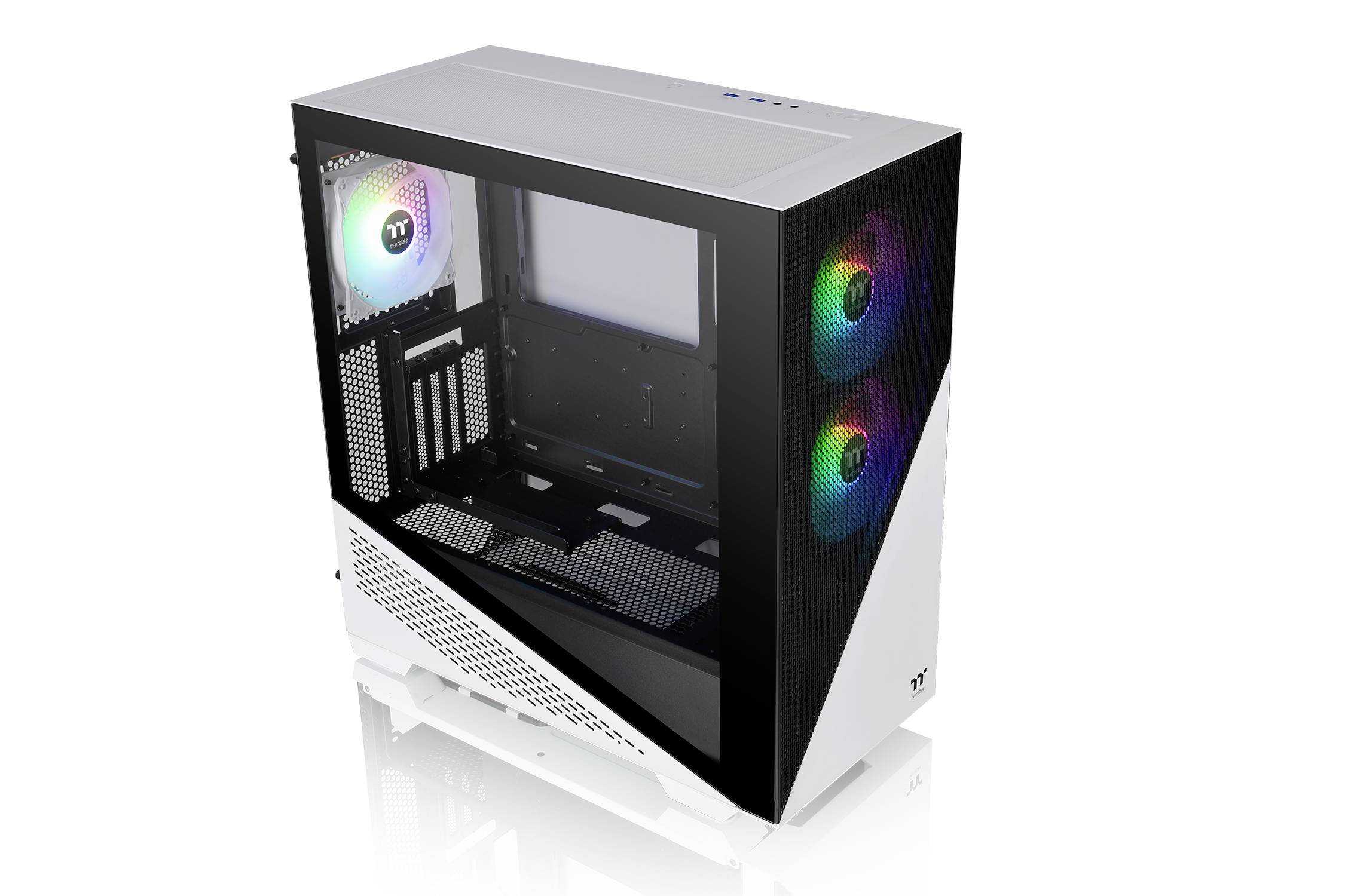 Thermaltake Divider 370 TG, Midi Tower, PC, Noir, Blanc, ATX, EATX, micro ATX, Mini-ITX, SPCC, Multi-8