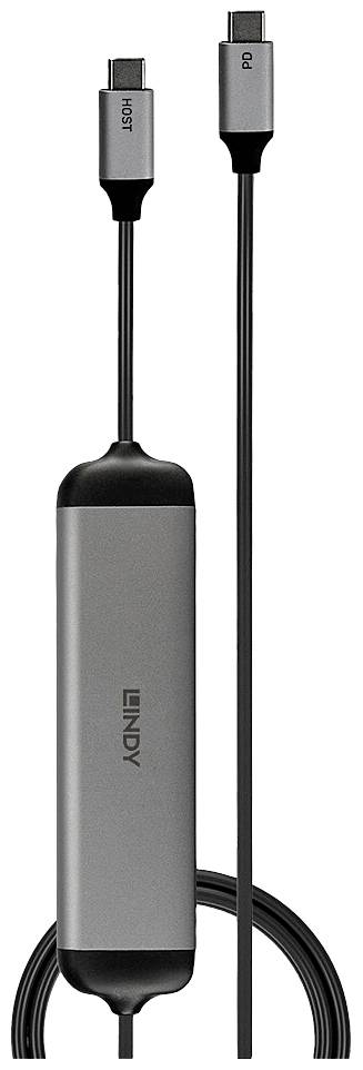 Lindy 43326, Avec fil, USB 3.2 Gen 1 (3.1 Gen 1) Type-C, 100 W, Noir, Gris, MicroSD (TransFlash), SD, 5 Gbit/s-1